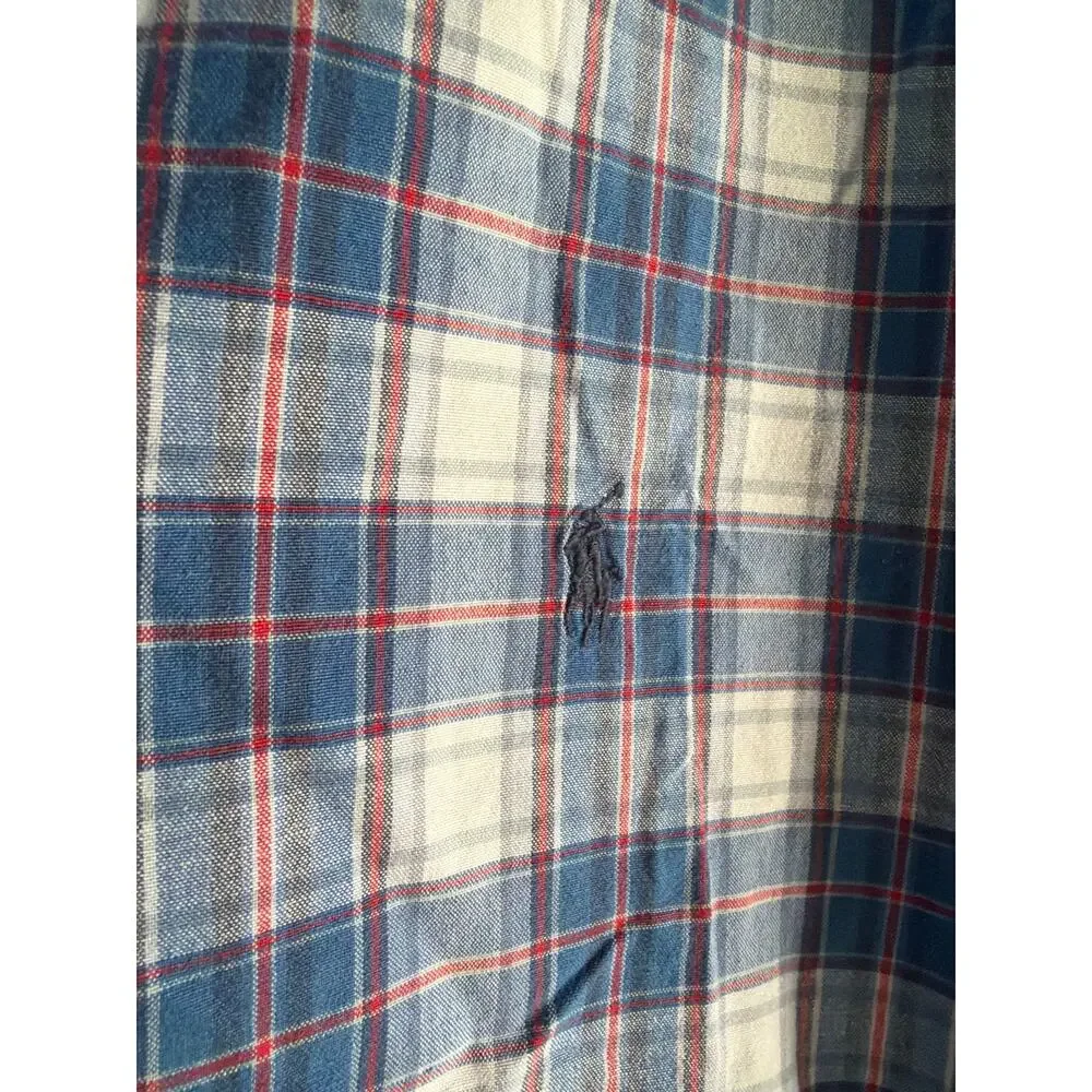 Ralph Lauren Plaid Shirt L 100% Cotton Classic Preppy Casual - Picture 5 of 6